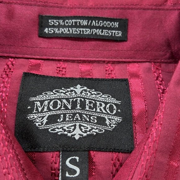Sz S Montero Jeans Western Button Down Long Sleeve Shirt NWOT - Picture 6 of 6